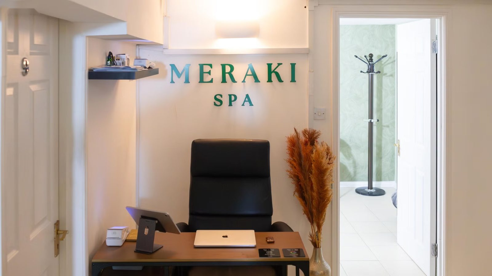Reception desk at Meraki Spa, Stratford